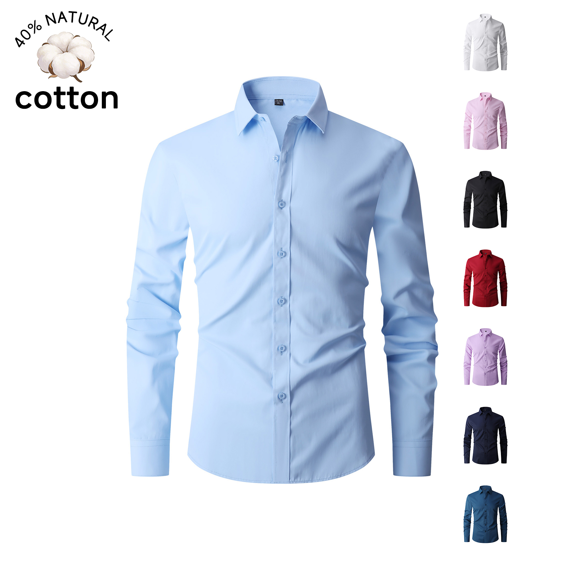 Men Formal Wear Shirts - Good Quality Summer Cotton Men's Long