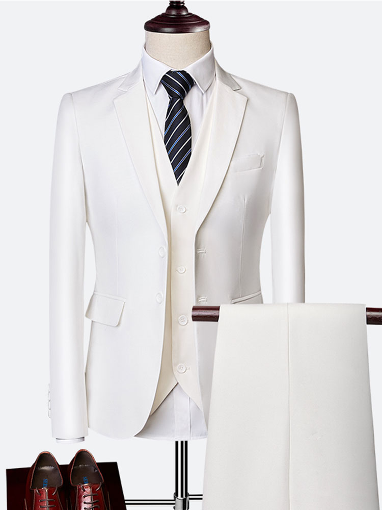 Men'S Urban Formal Wear - Stylish Slim Fit Three Piece Men's