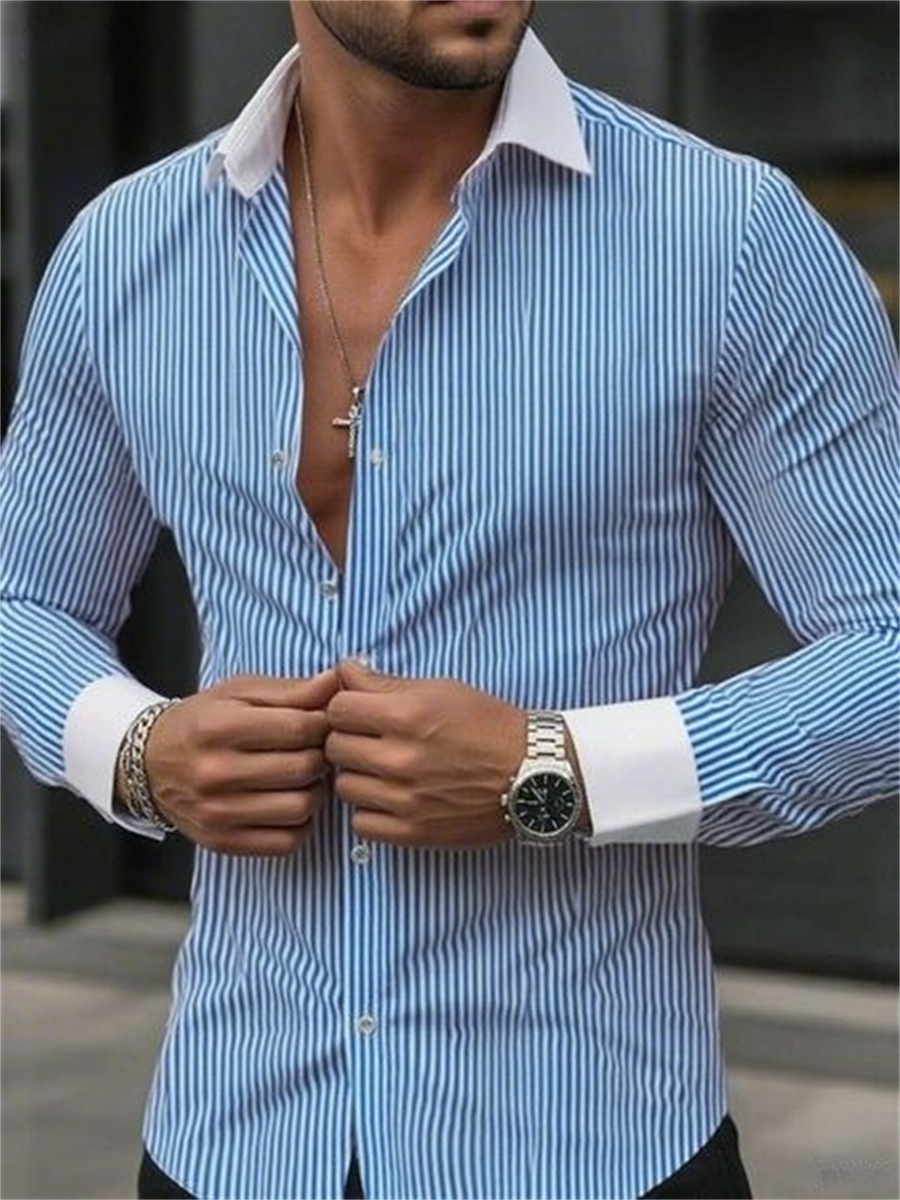 Men's slim-fit striped lapel l - Men Formal Wear Shop avaliação e preço