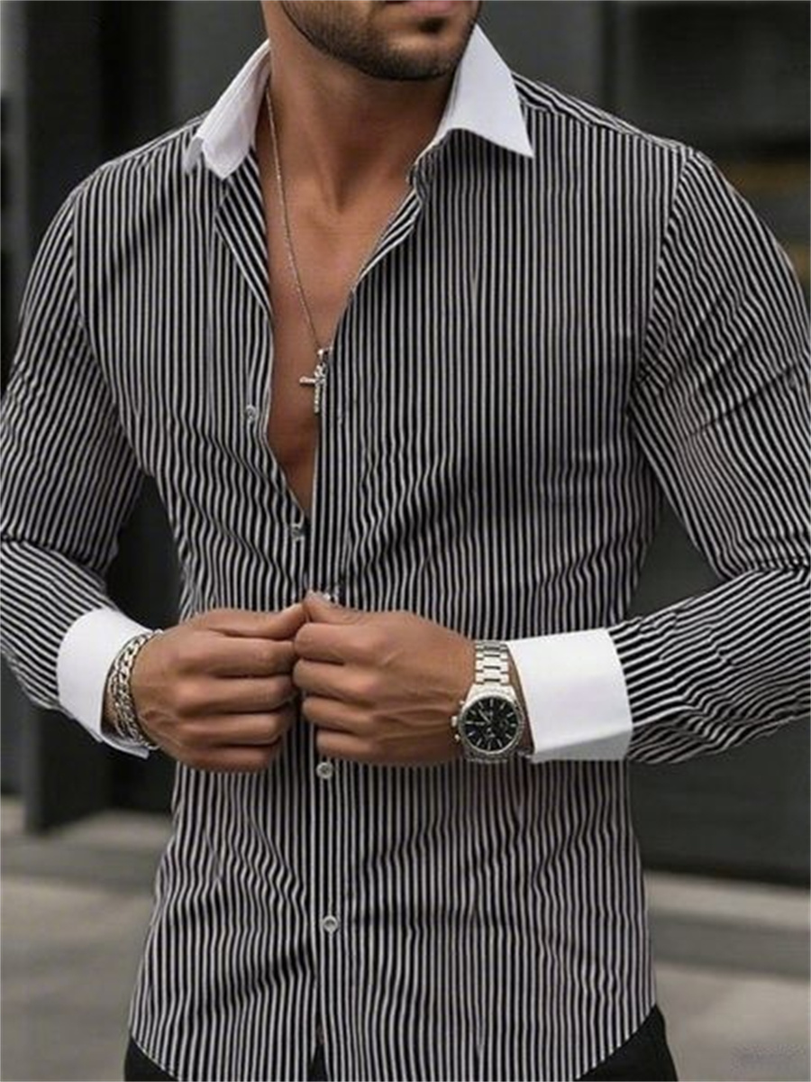 Men's slim-fit striped lapel l - Men Formal Wear Shop avaliação e preço