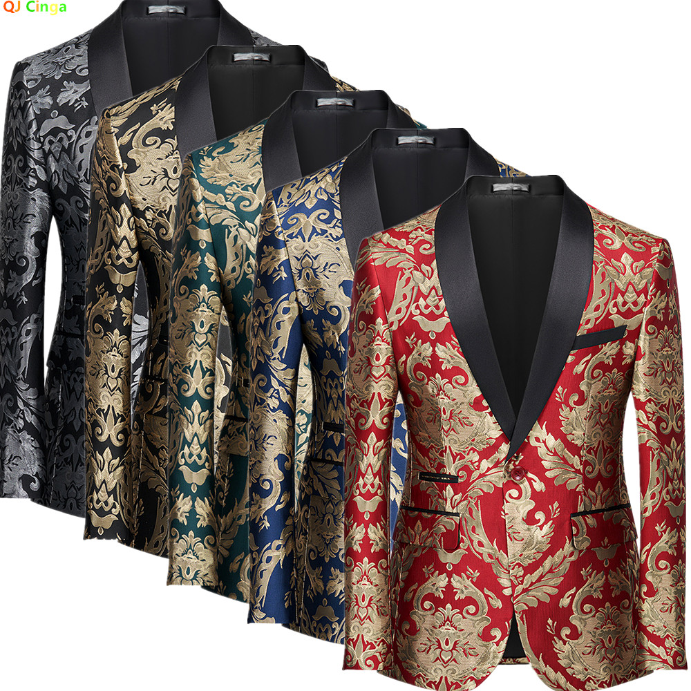 Luxurious Red & Gold Brocade T - Asian Men Formal Wear avaliação e preço
