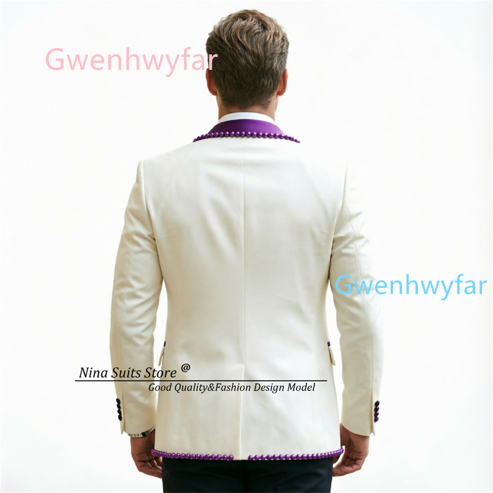 Gwenhwyfar Luxury Ivory Black  - Formal Vest Waistcoat avaliação e preço