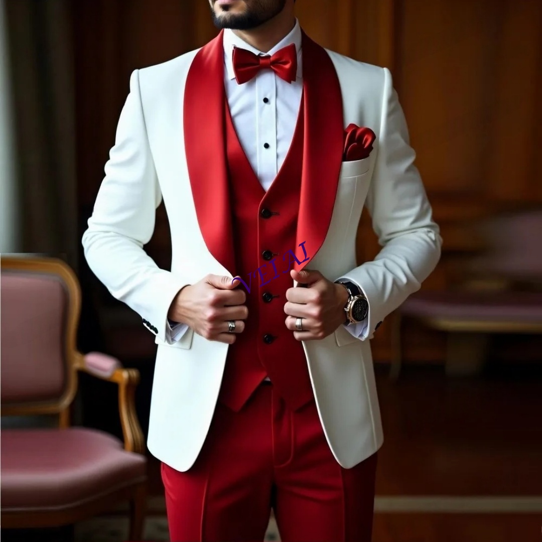 CustomizedNew White And Red Me - Young Men Formal Wear avaliação e preço
