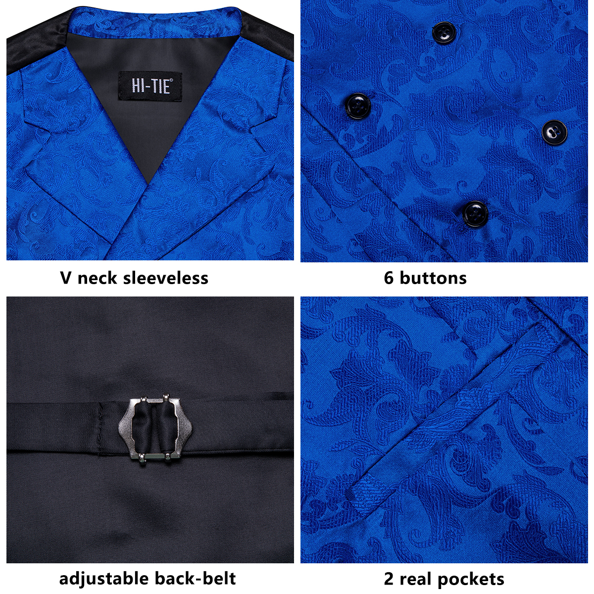 Mens Double Breasted Half Notc - Formal Vest Waistcoat avaliação e preço