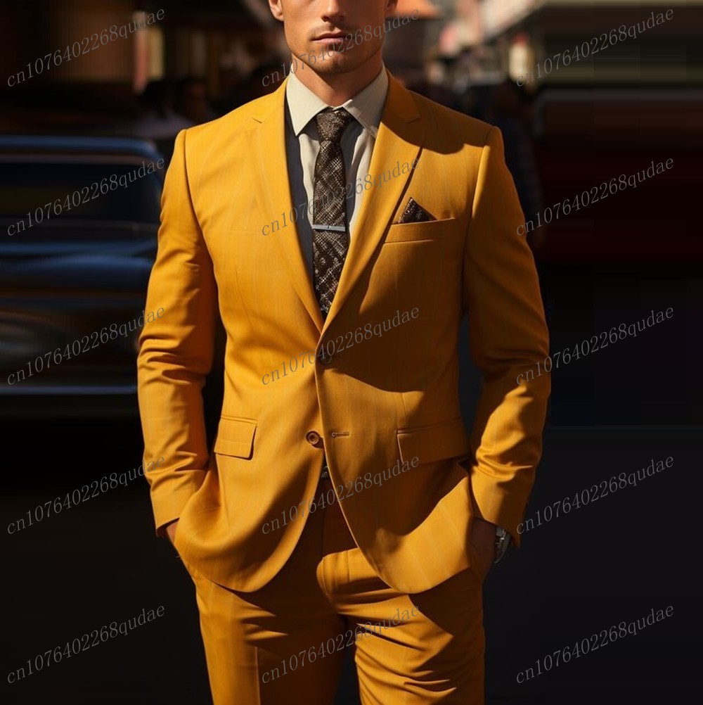 New Orange Men Suit Formal Occ - Formal Wear Jersey For Men avaliação e preço