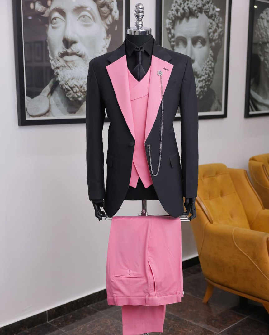 Luxury Black Pink Men Tuxedo S - Men Formal Wear Shop avaliação e preço