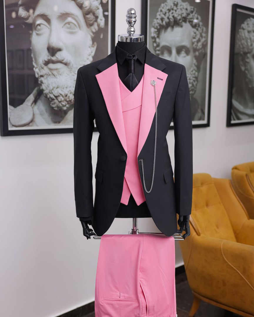 Luxury Black Pink Men Tuxedo S - Men Formal Wear Shop avaliação e preço