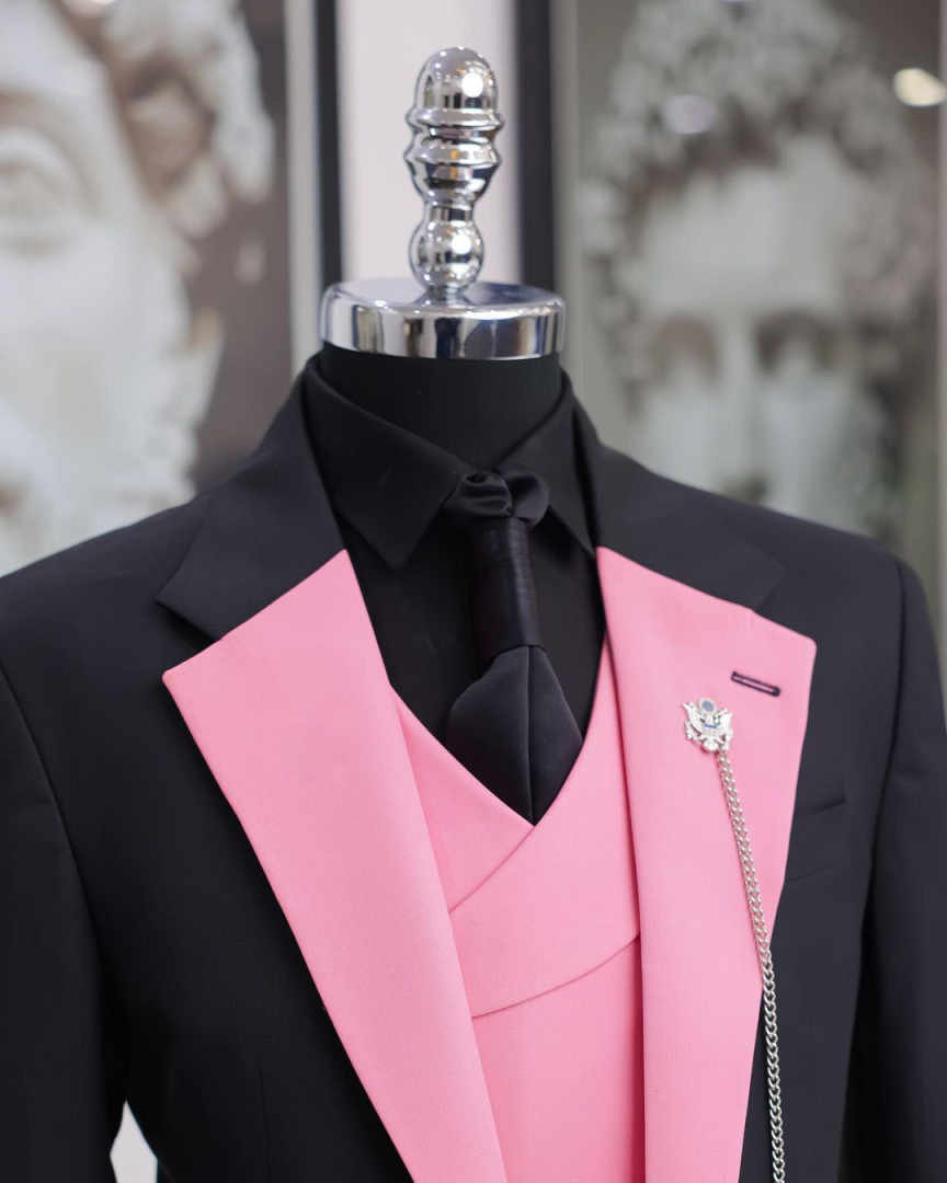Luxury Black Pink Men Tuxedo S - Men Formal Wear Shop avaliação e preço