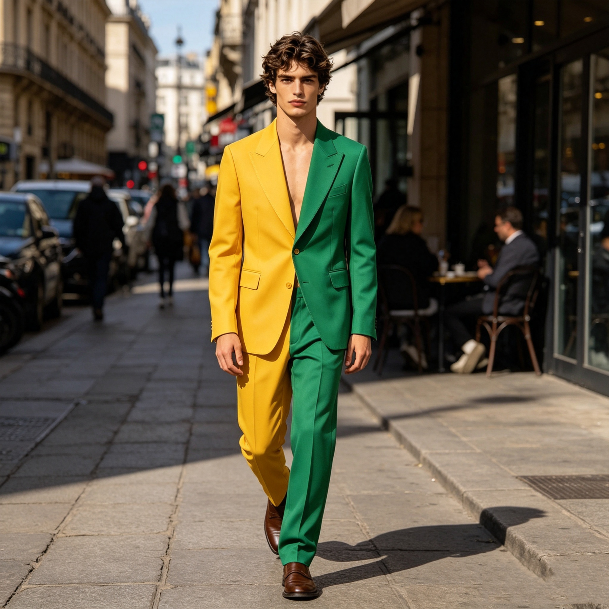 Splicing Colors Men Suit Set 2 - Formal Wear For Men Yellow avaliação e preço