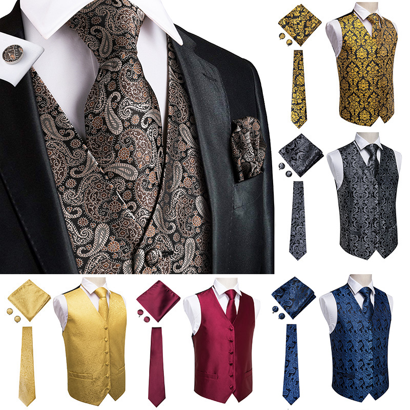 Hi-Tie Black Luxury Paisley Me - Formal Vest Waistcoat avaliação e preço
