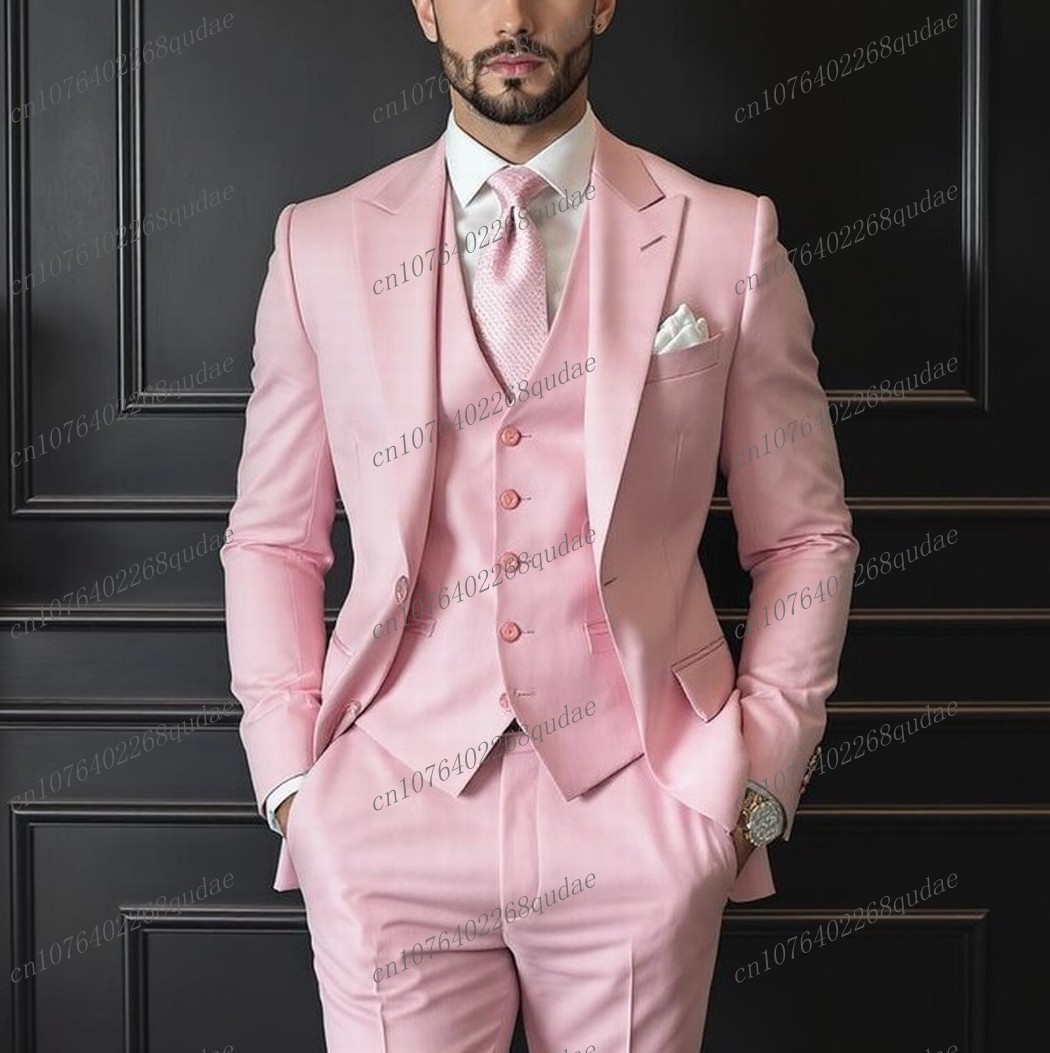 Pink Formal Occasion Men Suit  - Formal Wear Jersey For Men avaliação e preço