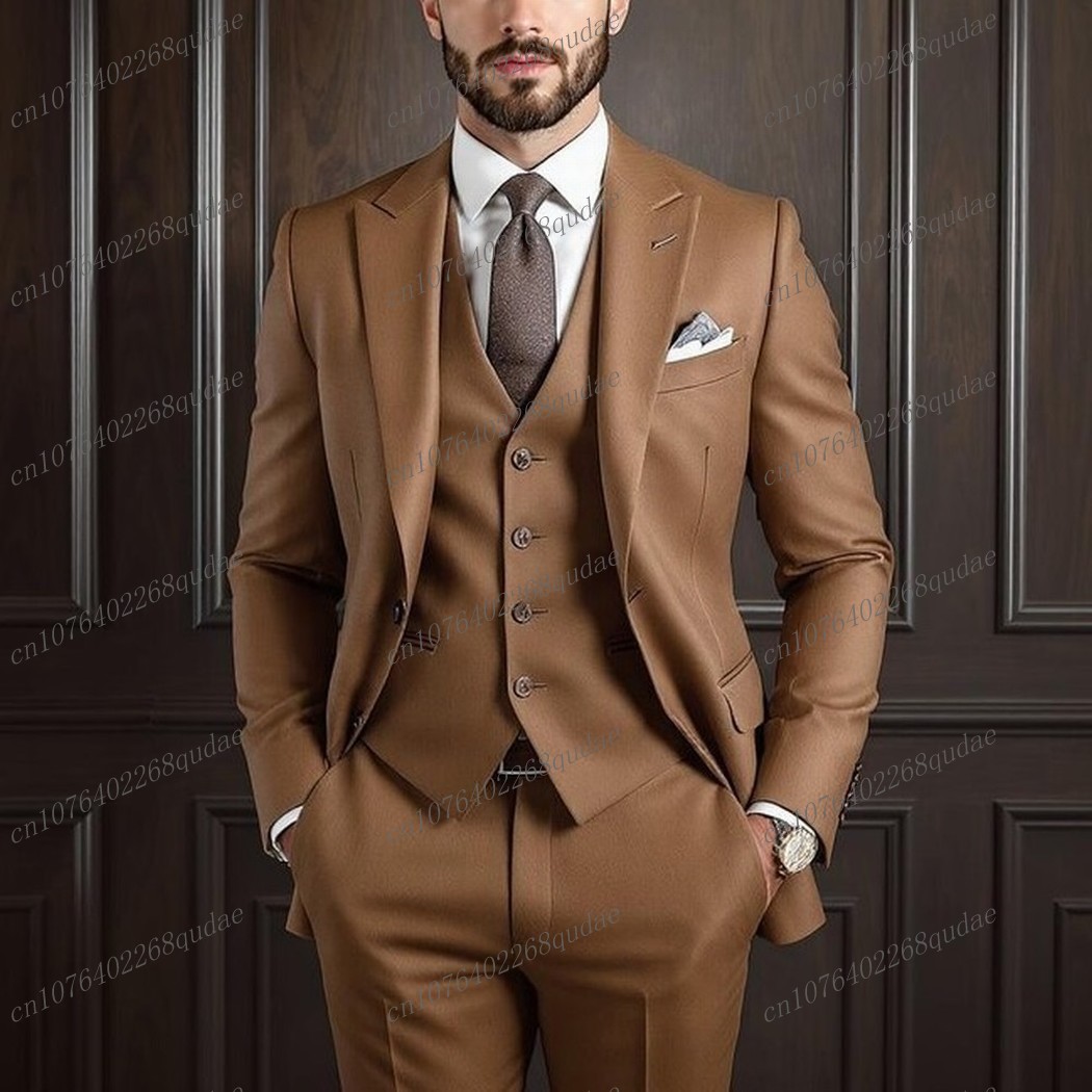 Brown Formal Occasion Men Suit - Formal Wear Jersey For Men avaliação e preço