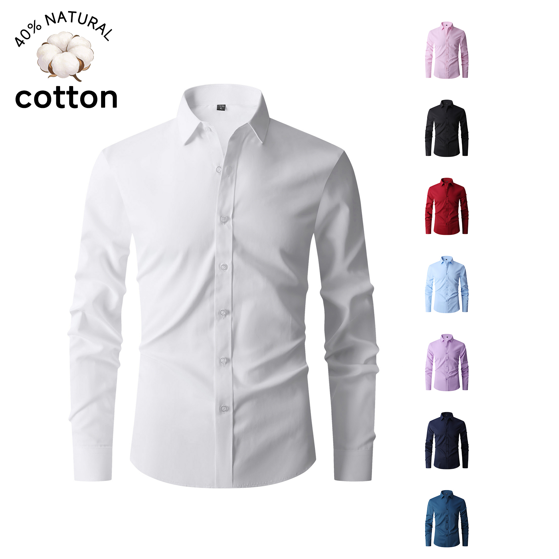 Good Quality Summer Cotton Men - Men Formal Wear Shirts avaliação e preço