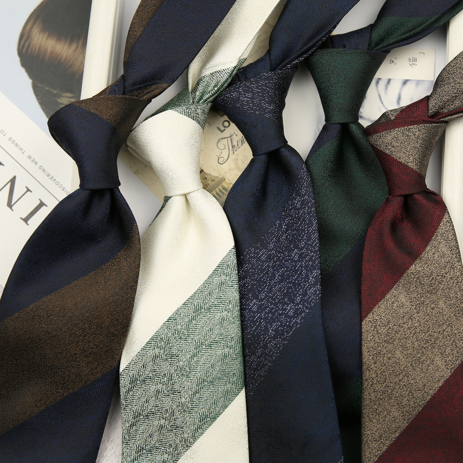 Fashion 8cm Navy Striped Neckt - Men Formal Wear Shirts avaliação e preço