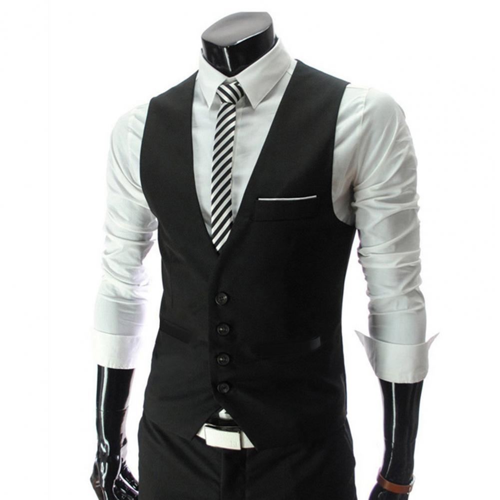 Men Vest Single Breasted Suit  - Formal Vest Waistcoat avaliação e preço