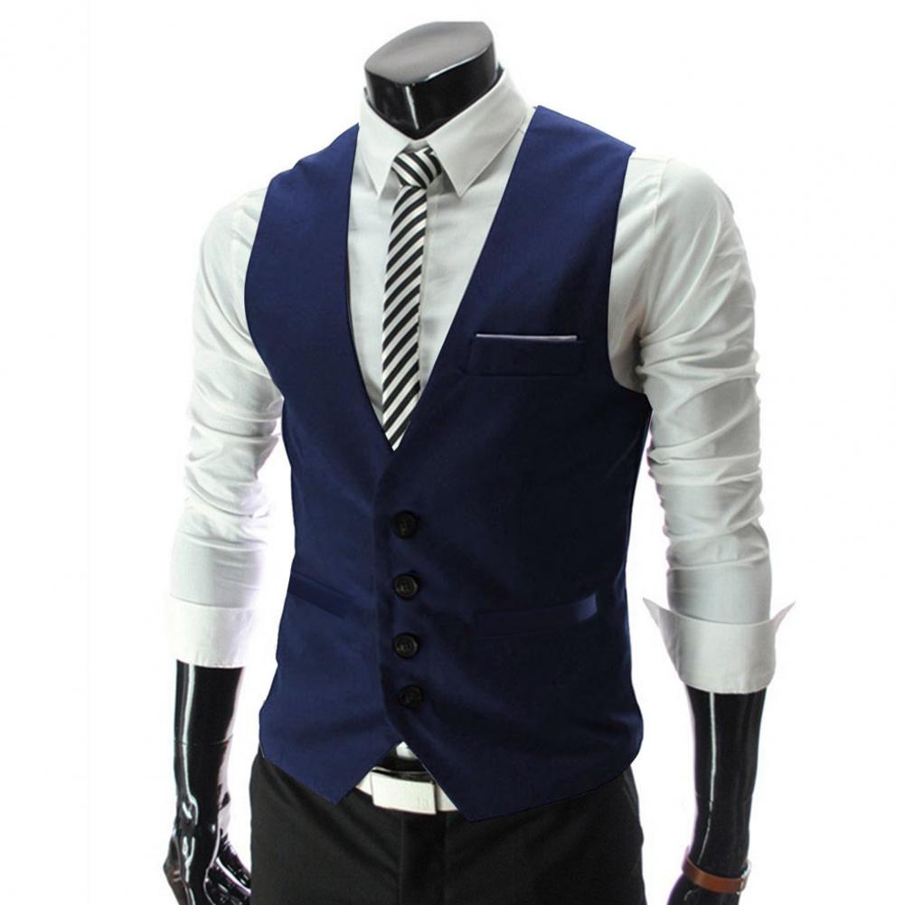 Men Vest Single Breasted Suit  - Formal Vest Waistcoat avaliação e preço