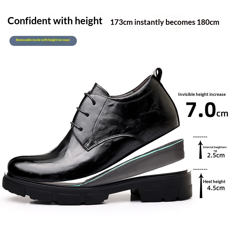 Men 7CM Elevator Business Shoe - Formal Men Daily Wear Slippers avaliação e preço