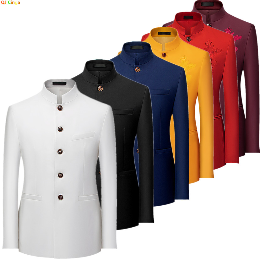 2026 Men's Chinese Style Long  - Formal Wear For Men Yellow avaliação e preço