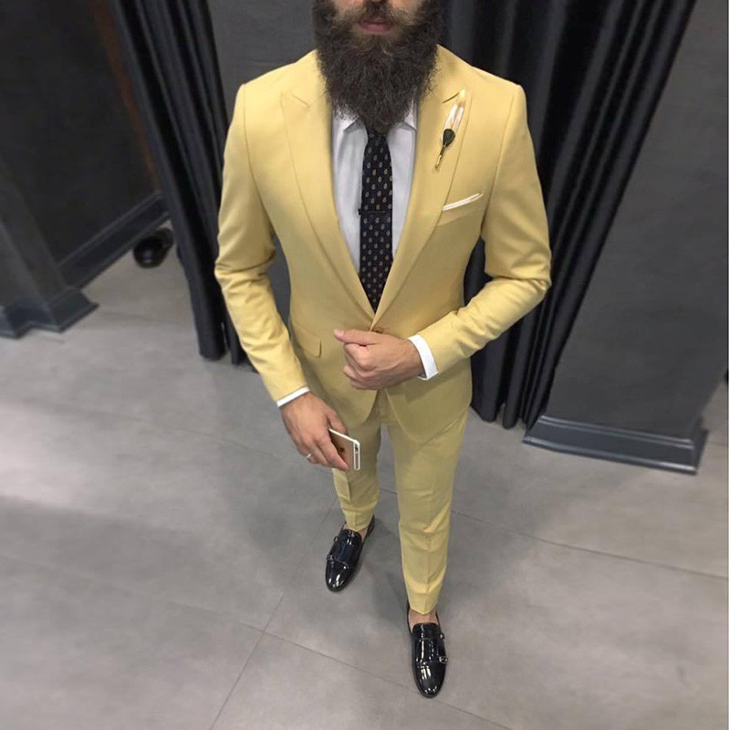 2025 Latest Yellow Men Suits f - Formal Wear For Men Yellow avaliação e preço