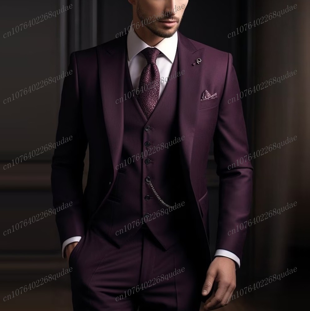 Formal Dark Purple Men Suit We - Formal Wear Jersey For Men avaliação e preço
