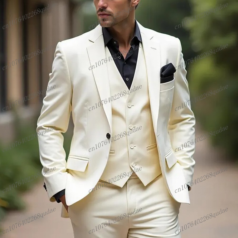 New White Formal Men Suit Wedd - Formal Wear Jersey For Men avaliação e preço