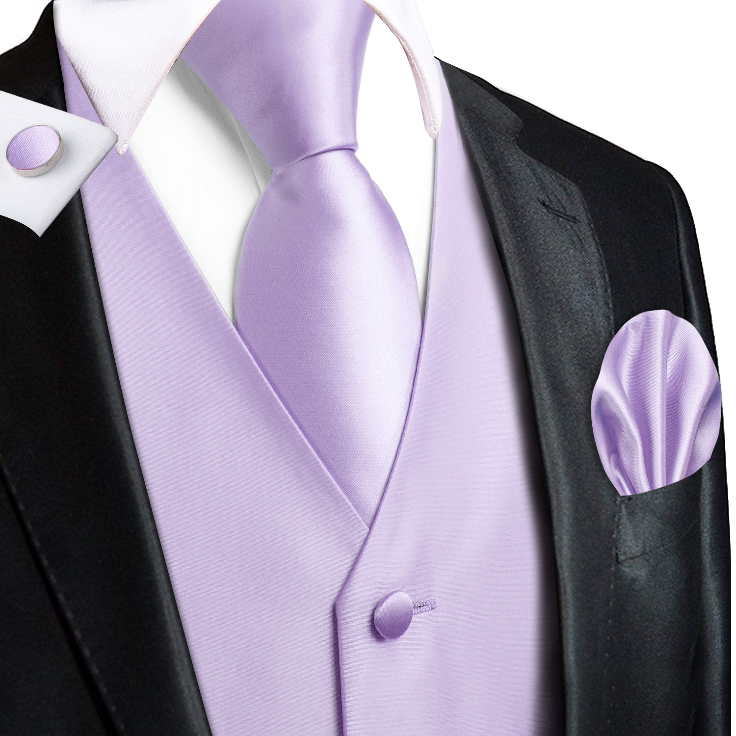 Hi-Tie Solid Voilet Lilac Mens - Formal Vest Waistcoat avaliação e preço
