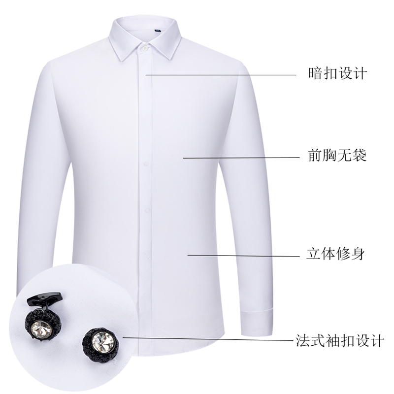 Men's French cufflinks shirt,  - Men Formal Wear Shirts avaliação e preço