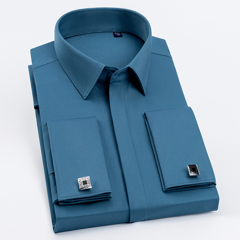 Men's French cufflinks shirt,  - Men Formal Wear Shirts avaliação e preço