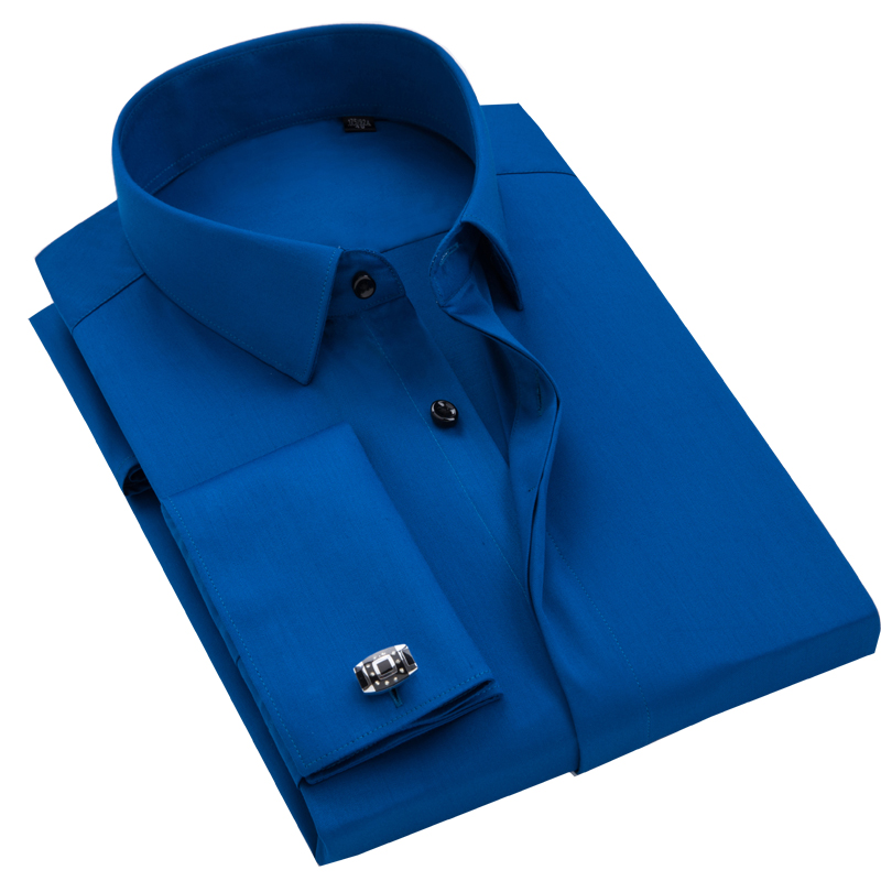 Men's French cufflinks shirt,  - Men Formal Wear Shirts avaliação e preço