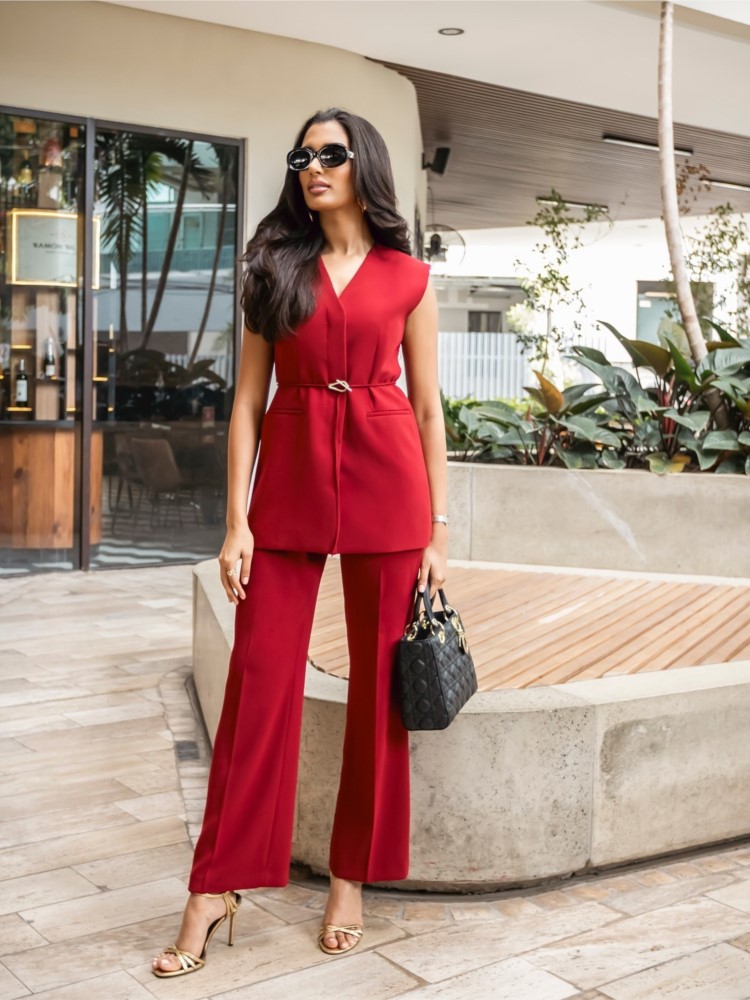 Ladies Solid Color Two Piece S - Formal Vest Waistcoat avaliação e preço