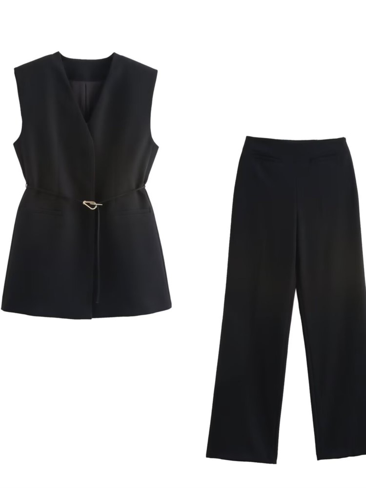 Ladies Solid Color Two Piece S - Formal Vest Waistcoat avaliação e preço