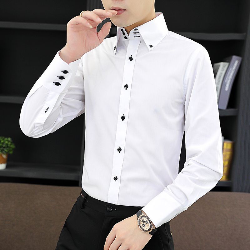 Spring Autumn Men's Executive  - Men Formal Wear Shirts avaliação e preço