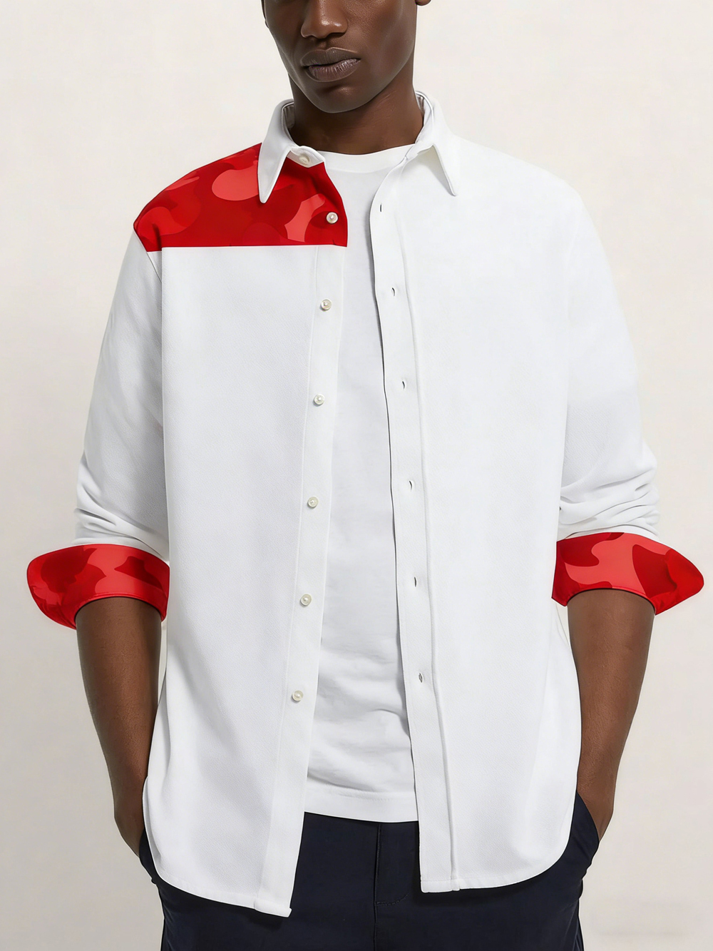 Men's Simple Fashion Long Slee - Large Men Formal Wear avaliação e preço