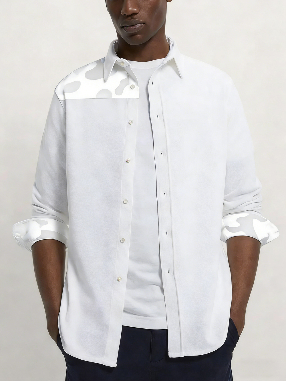 Men's Simple Fashion Long Slee - Large Men Formal Wear avaliação e preço