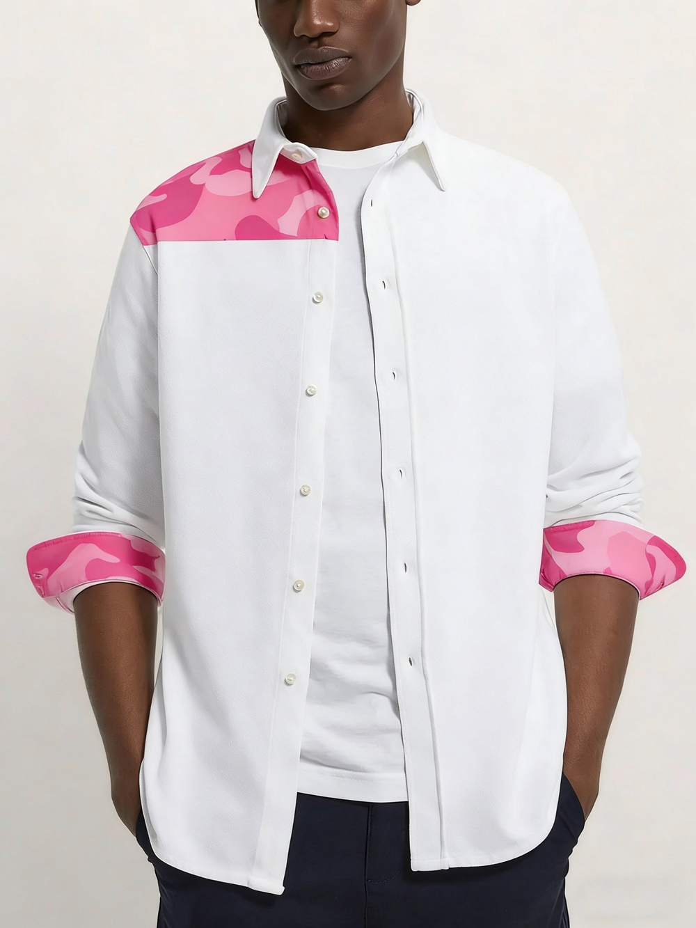 Men's Simple Fashion Long Slee - Large Men Formal Wear avaliação e preço