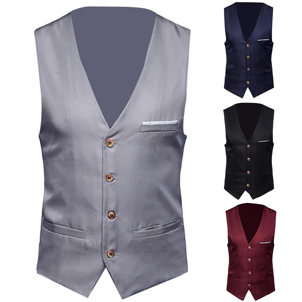 Dress Vests For Men Slim Fits  - Formal Vest Waistcoat avaliação e preço