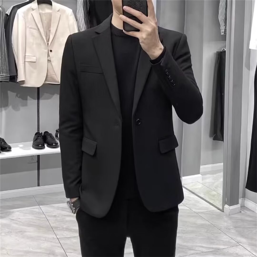 Men's Korean Style Slim Blazer - Asian Men Formal Wear avaliação e preço