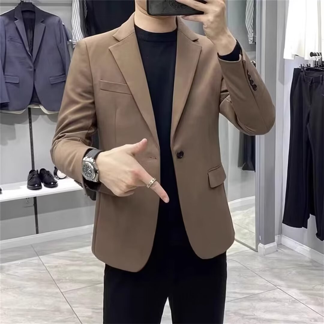 Men's Korean Style Slim Blazer - Asian Men Formal Wear avaliação e preço
