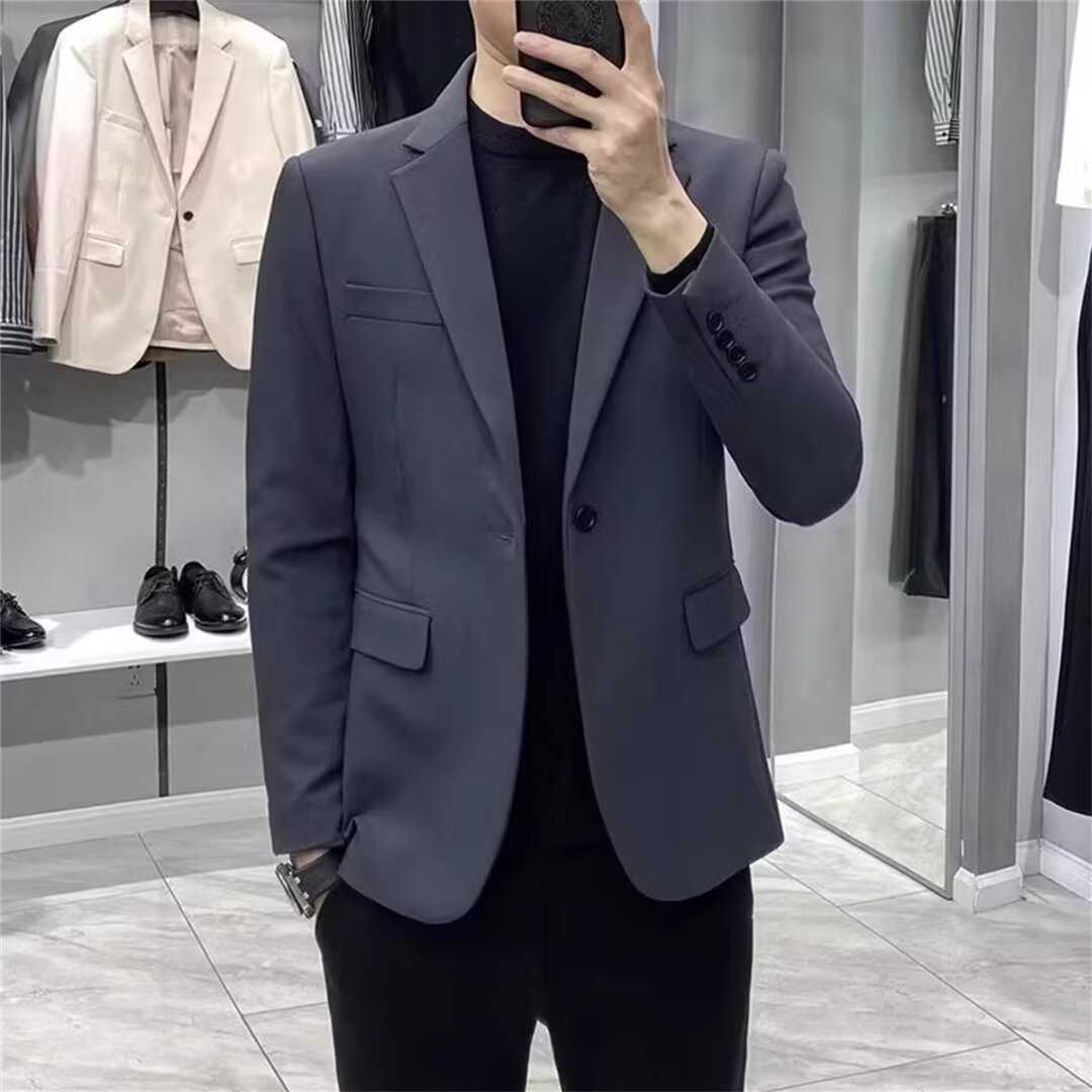 Men's Korean Style Slim Blazer - Asian Men Formal Wear avaliação e preço