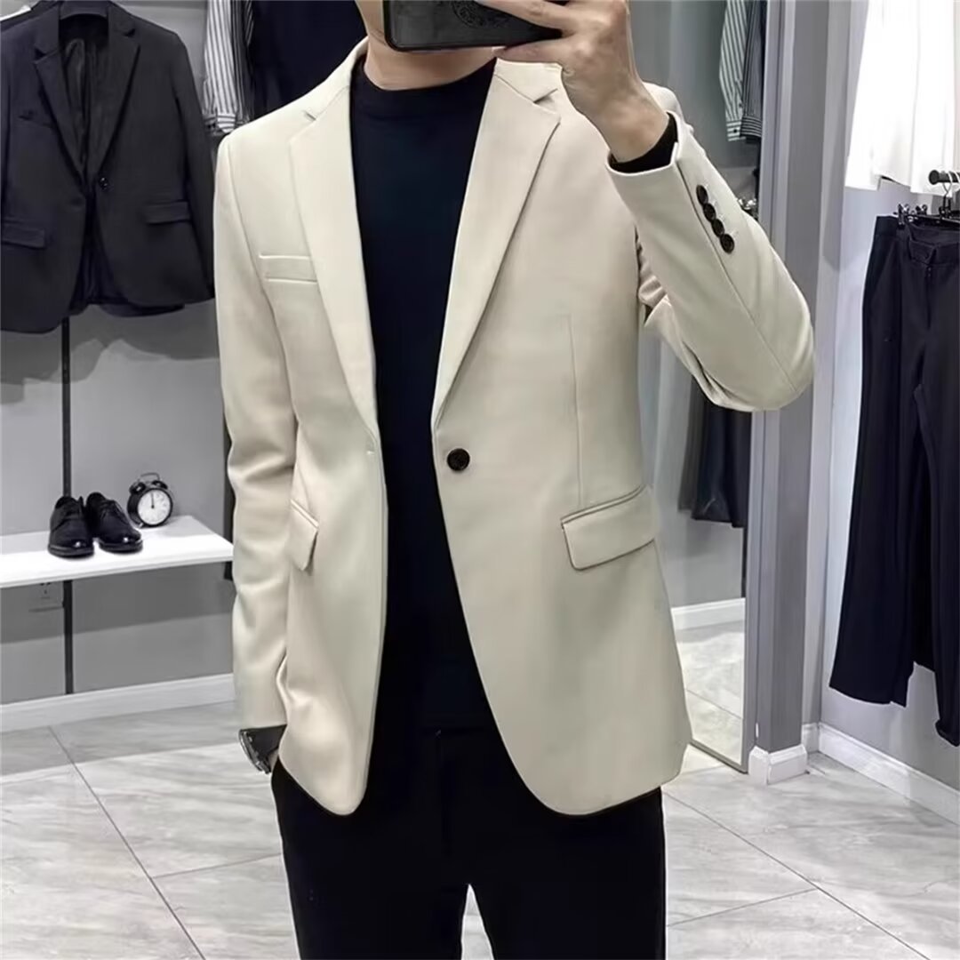 Men's Korean Style Slim Blazer - Asian Men Formal Wear avaliação e preço