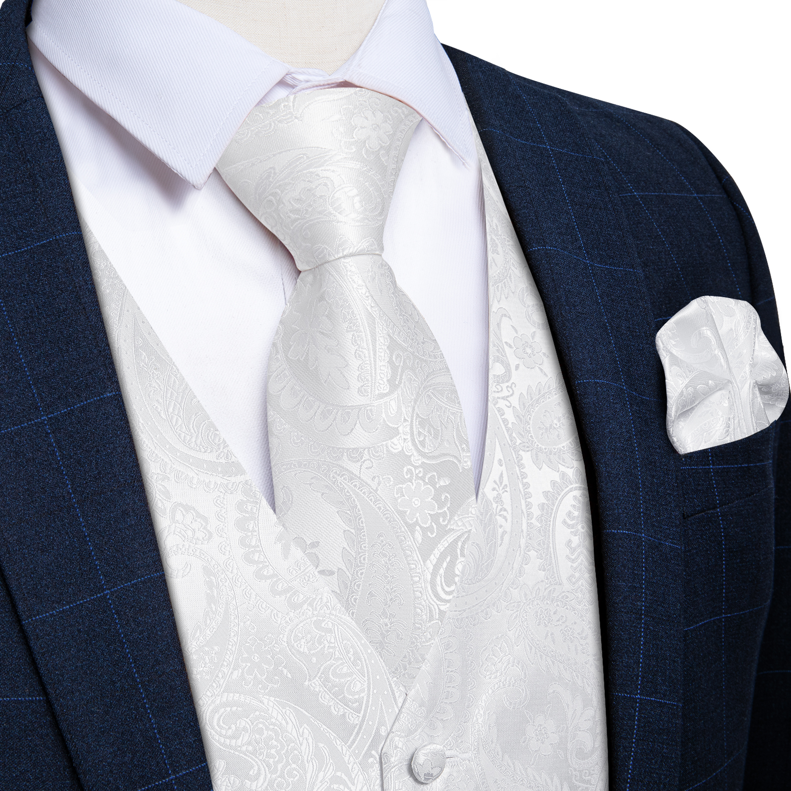 Pure White Wedding Vest for Ma - Formal Vest Waistcoat avaliação e preço