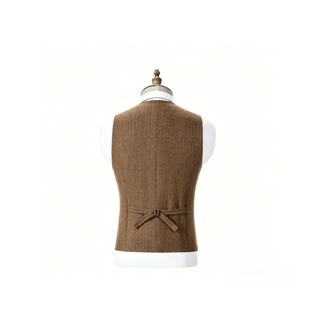 V Neck Men's Vest Herringbone  - Formal Vest Waistcoat avaliação e preço