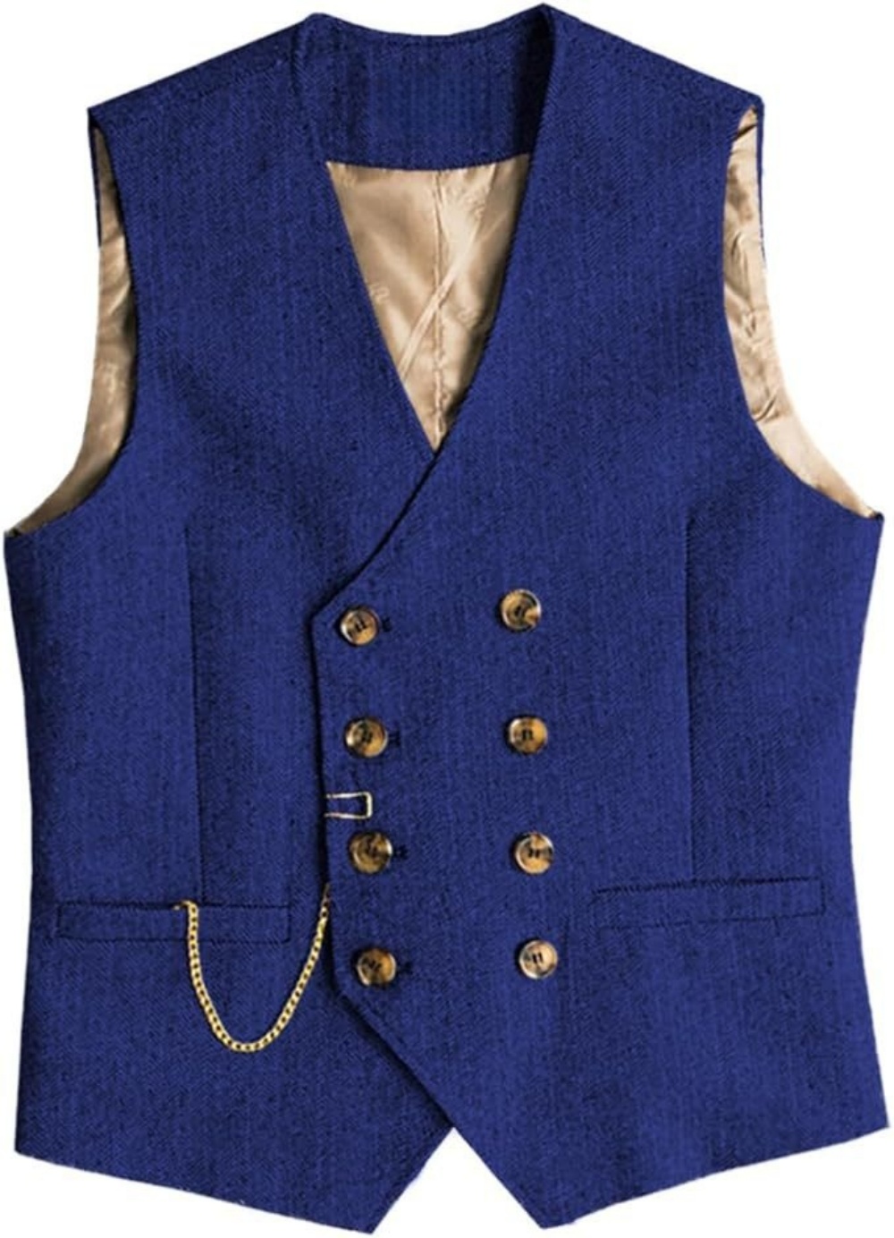 V Neck Men's Vest Herringbone  - Formal Vest Waistcoat avaliação e preço