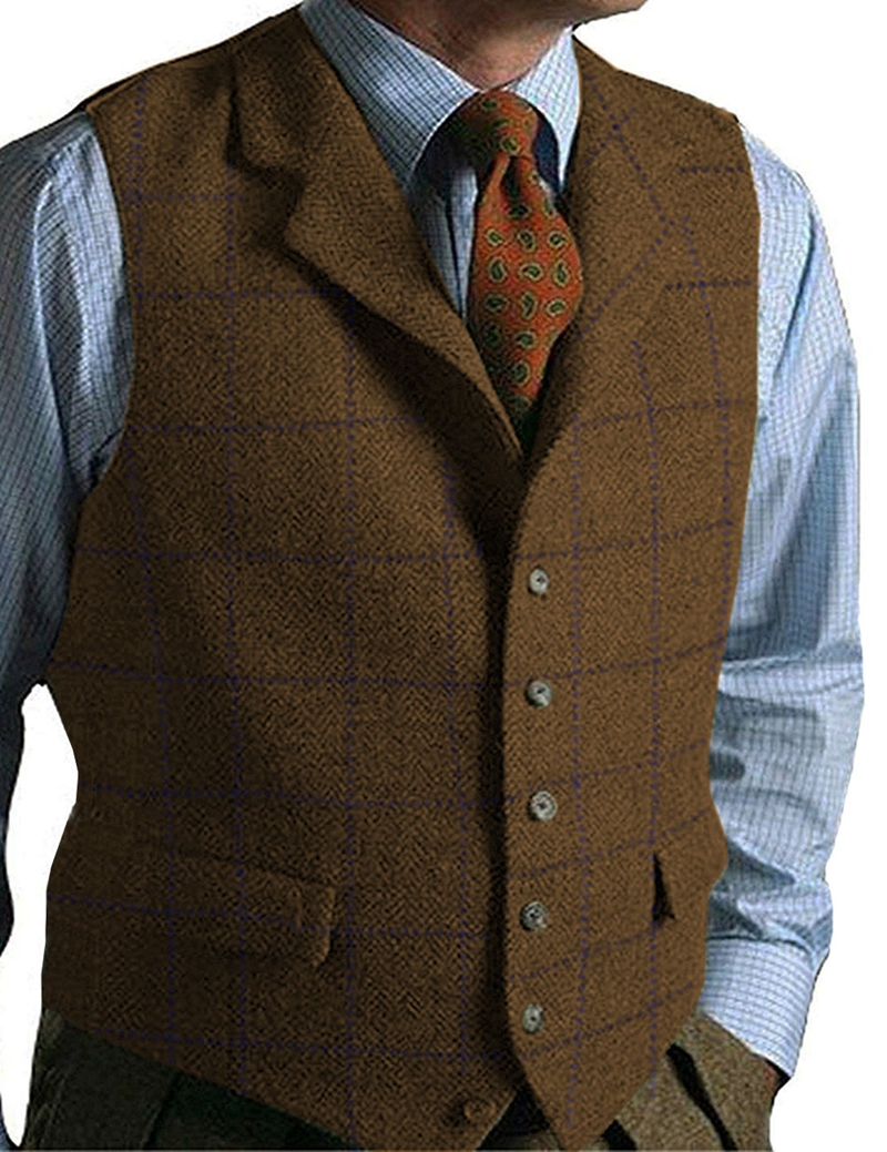 Men's Vest Green Vest Tweed Wo - Formal Vest Waistcoat avaliação e preço