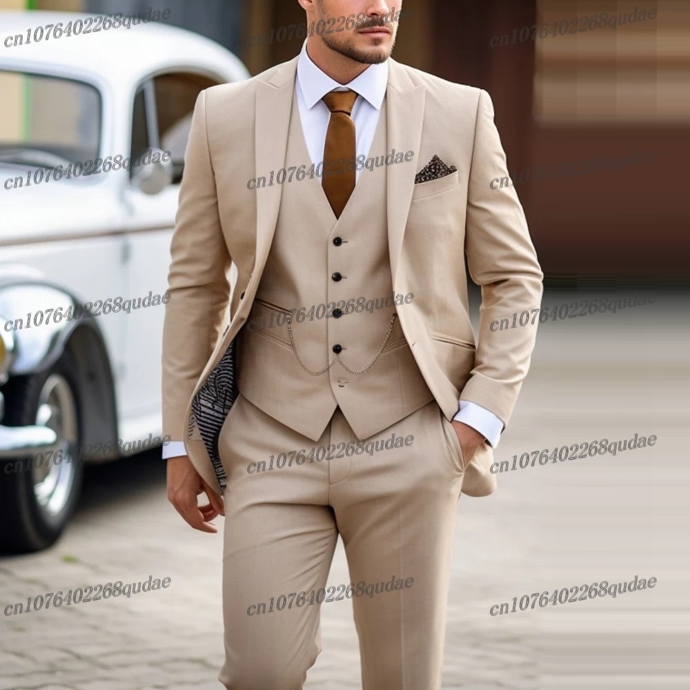 New Formal Ivory Men Suit Wedd - Formal Wear Jersey For Men avaliação e preço