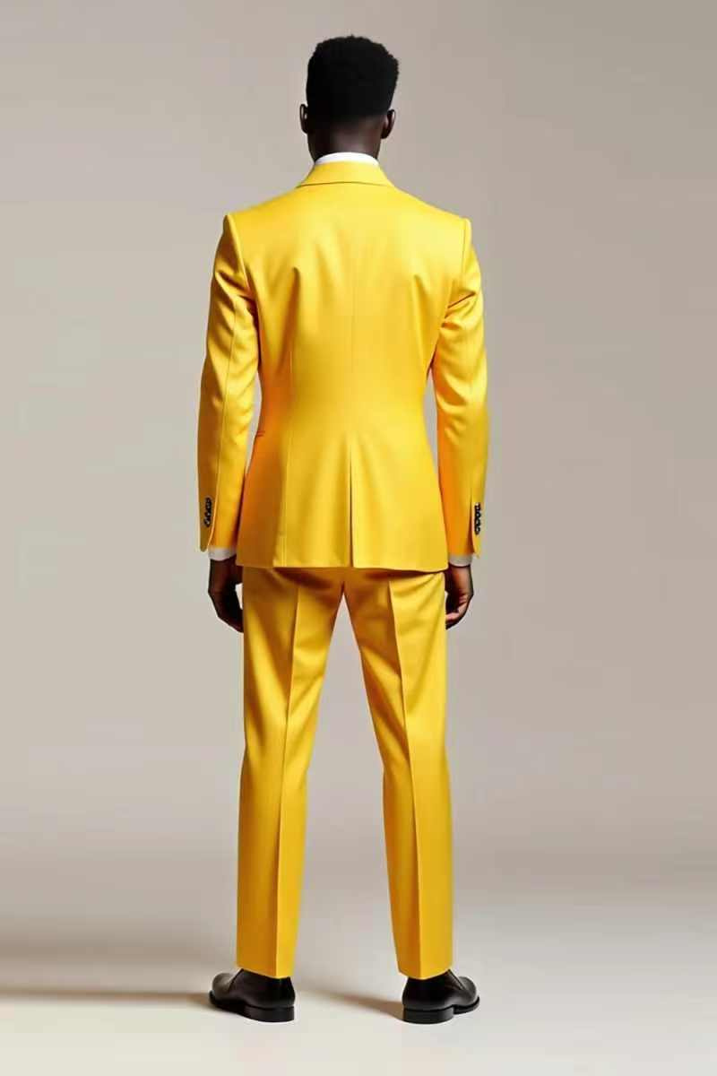 Yellow Men Suit Set 2 Piece Bl - Formal Wear For Men Yellow avaliação e preço